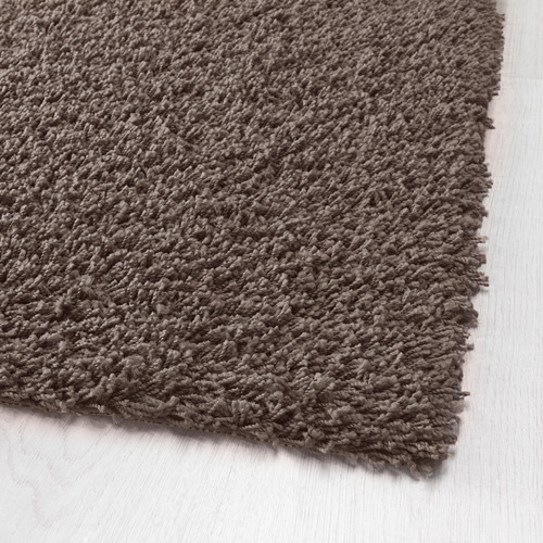 HÖJERUP rug, high pile, 120x180 cm, grey-brown