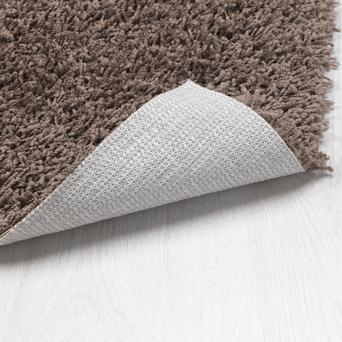 HÖJERUP rug, high pile, 120x180 cm, grey-brown