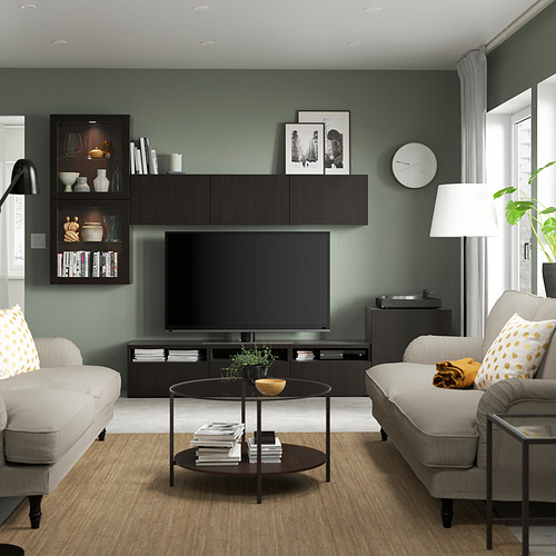 BESTÅ TV storage combination/glass doors