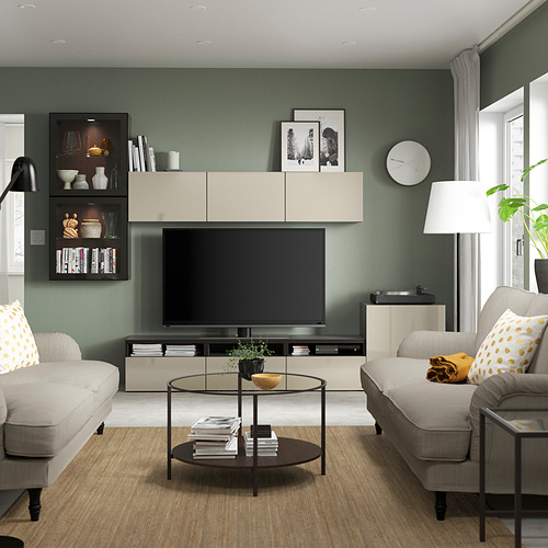 BESTÅ TV storage combination/glass doors