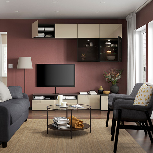 BESTÅ TV storage combination/glass doors