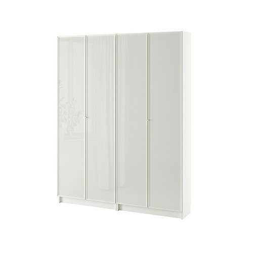 BILLY/HÖGBO bookcase combination w glass doors