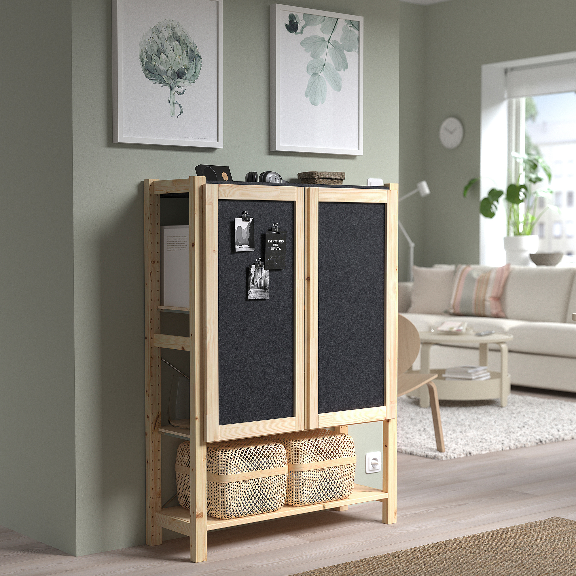 IVAR shelving unit with doors