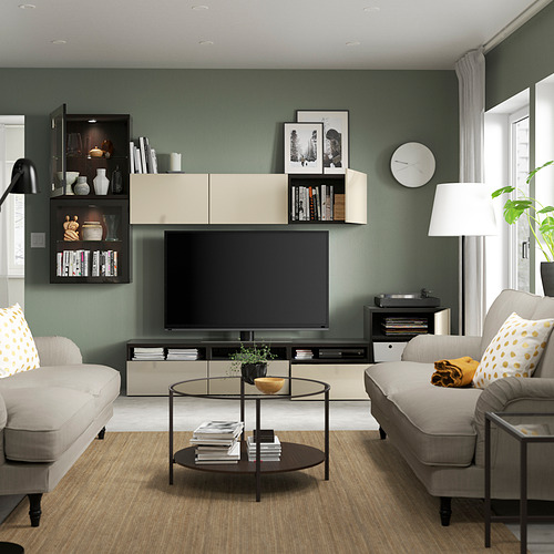 BESTÅ TV storage combination/glass doors