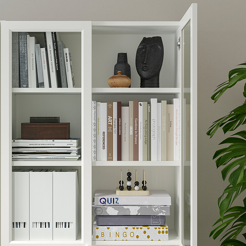 BILLY/OXBERG bookcase with panel/glass doors