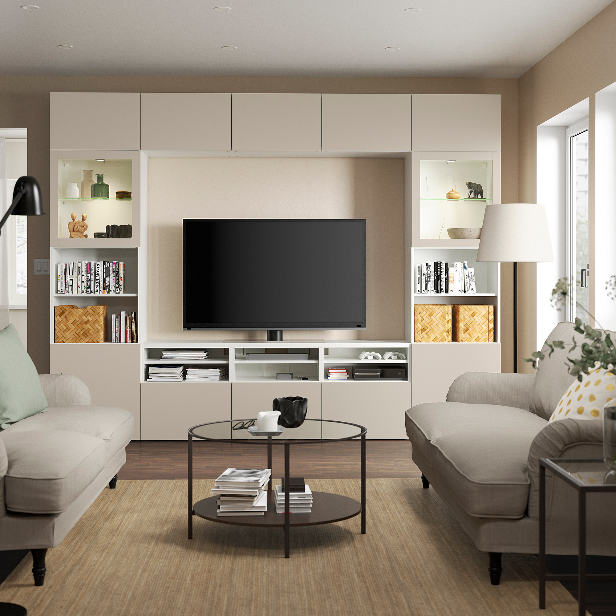 BESTÅ TV storage combination/glass doors