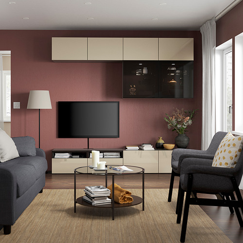 BESTÅ TV storage combination/glass doors