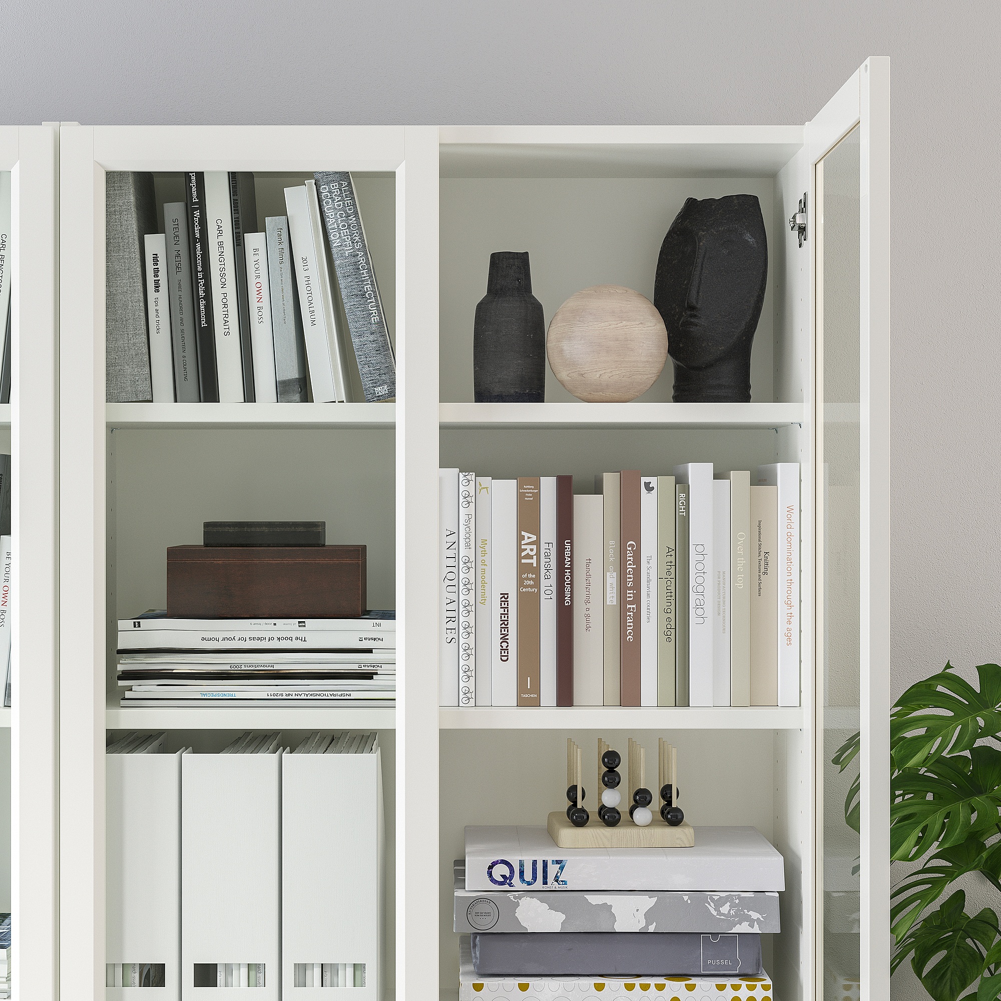 BILLY/OXBERG bookcase with glass-doors