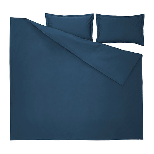 HAMPFLOCKEL duvet cover and 2 pillowcases