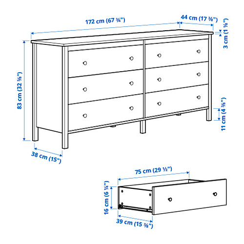 KOPPANG chest of 6 drawers