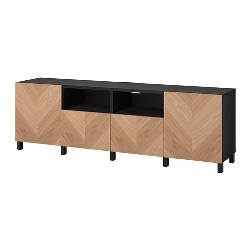 BESTÅ TV bench with doors and drawers