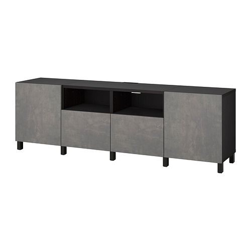 BESTÅ TV bench with doors and drawers