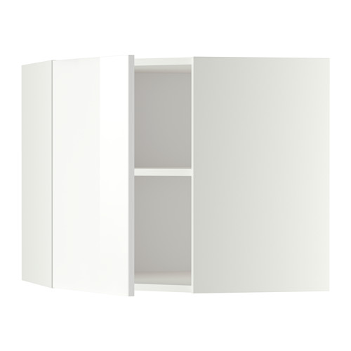 METOD corner wall cabinet with shelves