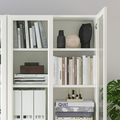 BILLY/OXBERG bookcase with panel/glass doors