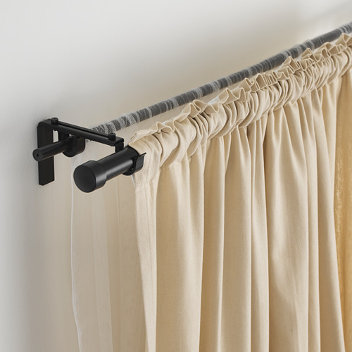 HUGAD/RÄCKA double curtain rod combination