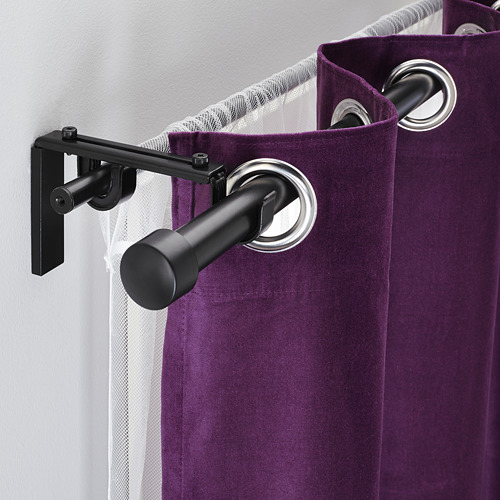 HUGAD/RÄCKA double curtain rod combination