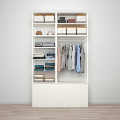 PLATSA wardrobe with 6 drawers