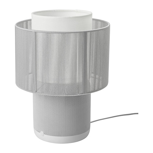 SYMFONISK speaker lamp w Wi-Fi, textile shade