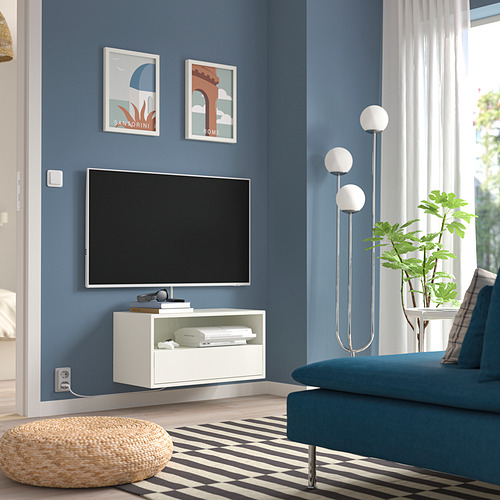 EKET wall mounted media shelf w rail