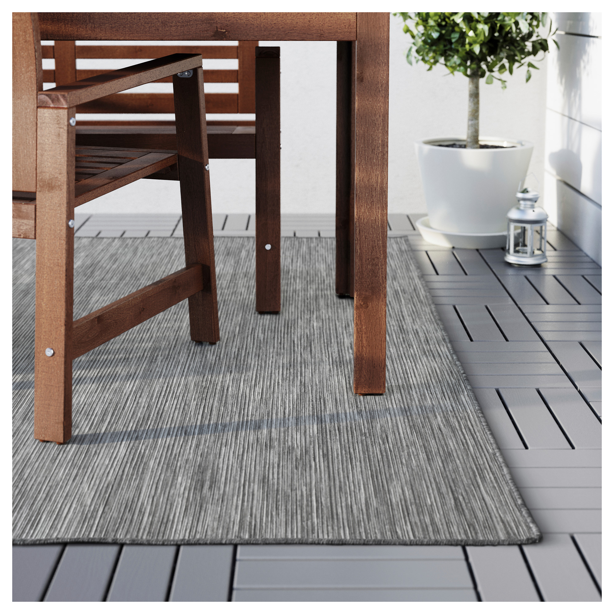 Hodde Rug Flatwoven In Outdoor Grey Black Ikea Hong Kong
