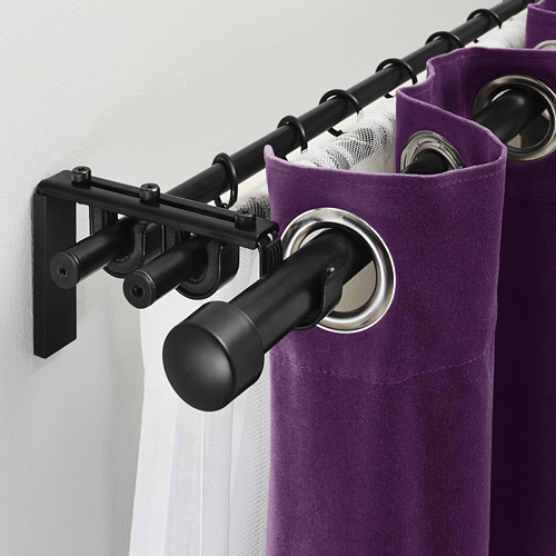 HUGAD/RÄCKA triple curtain rod combination