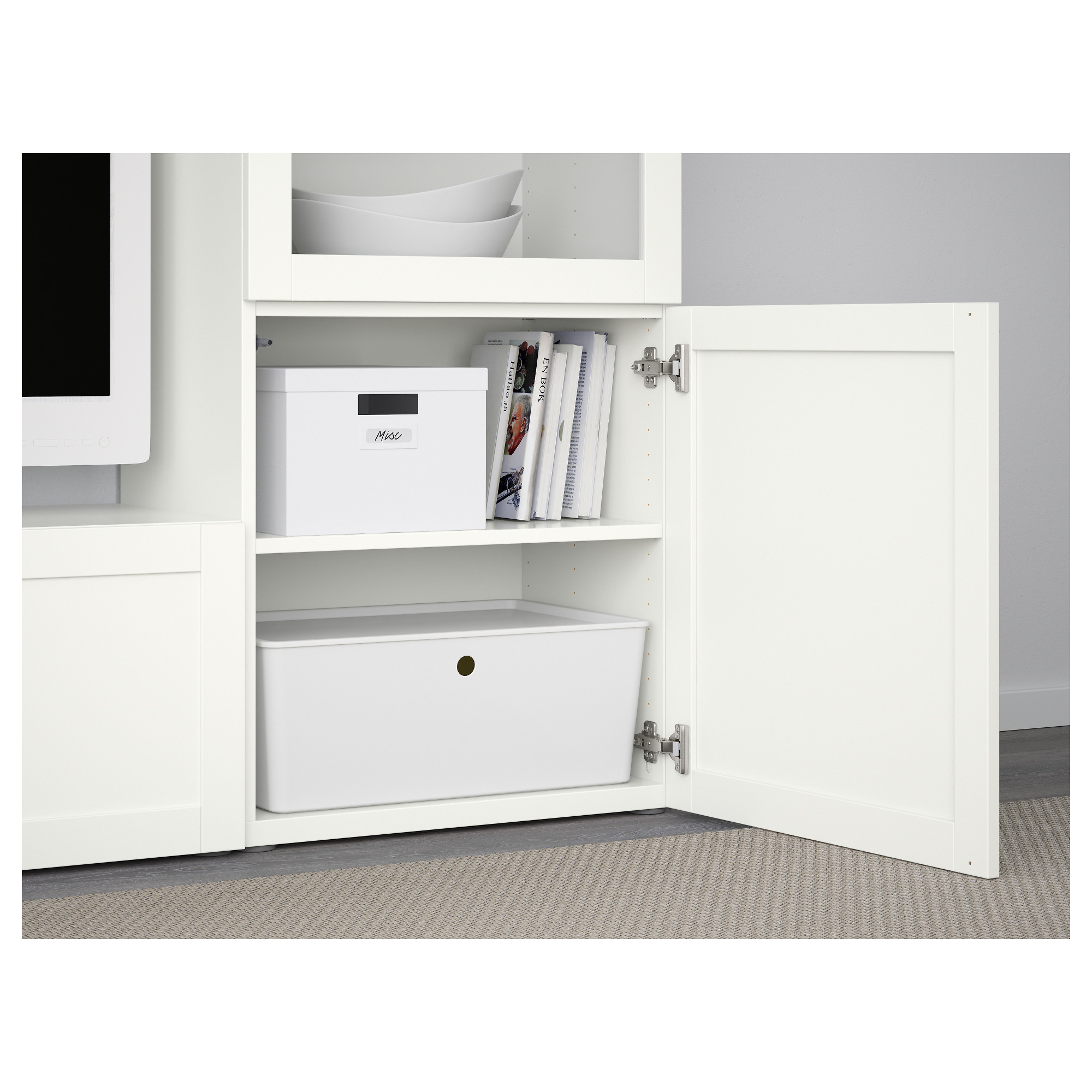 BESTÅ TV storage combination/glass doors