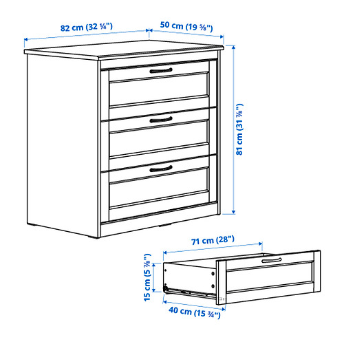 SONGESAND bedroom furniture, set of 5