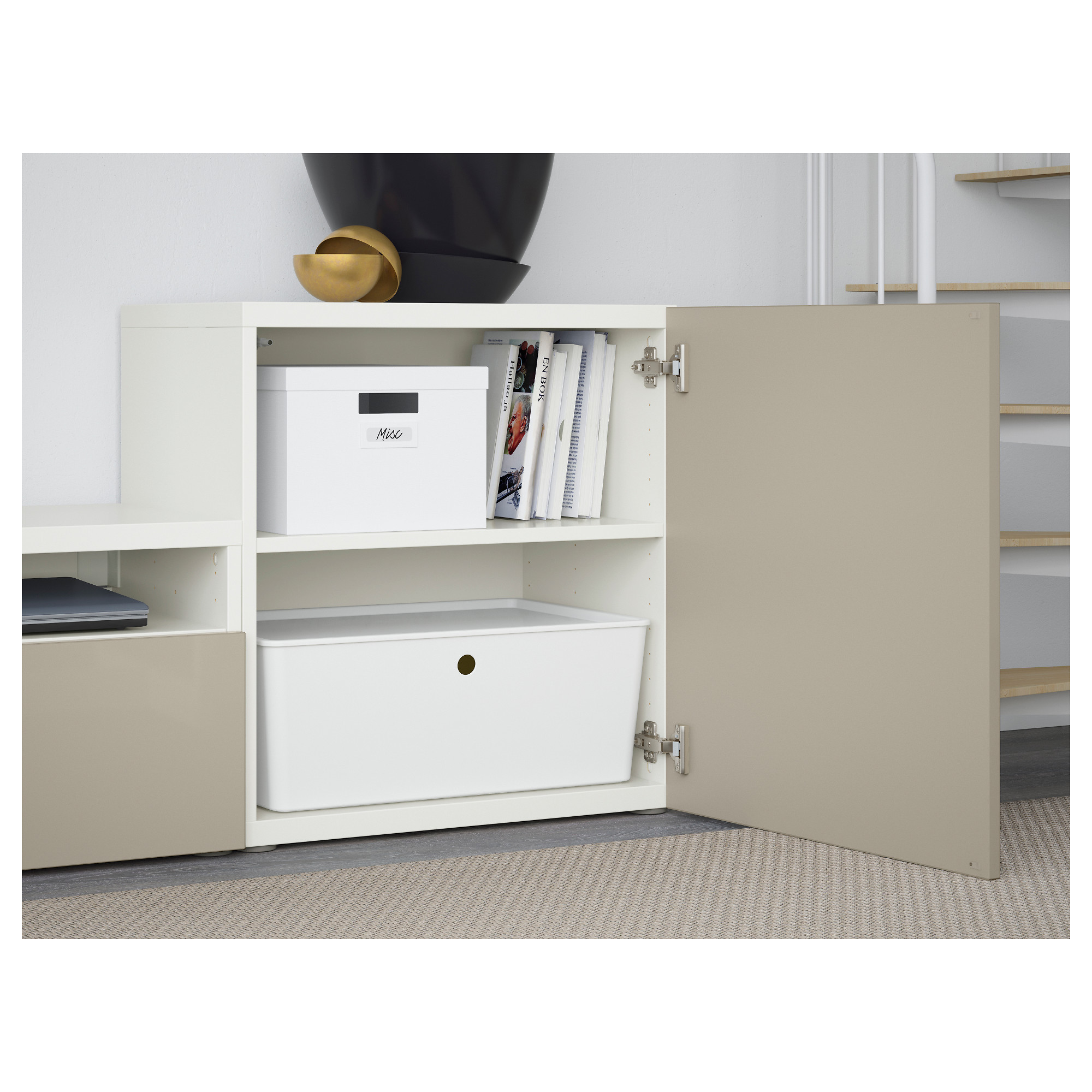 BESTÅ TV storage combination/glass doors