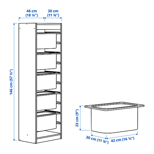 TROFAST storage combination with boxes