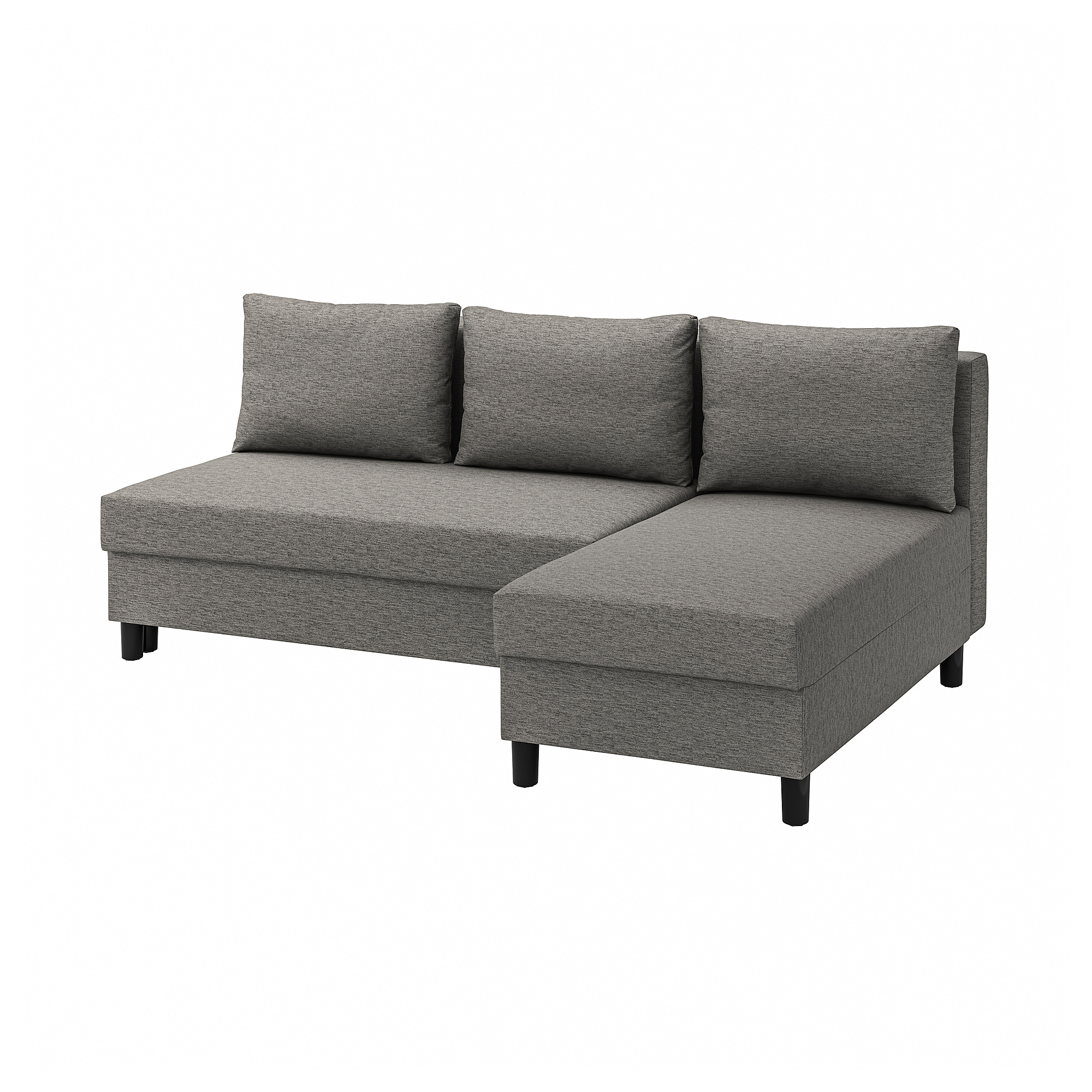 ÄLVDALEN - 3-seat sofa-bed with chaise longue, Knisa grey-beige