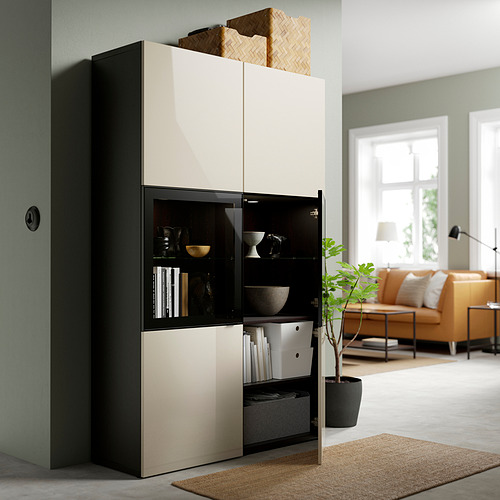 BESTÅ storage combination w glass doors
