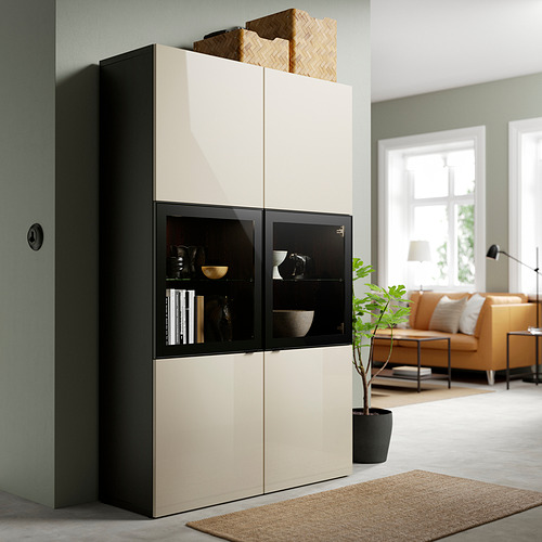 BESTÅ storage combination w glass doors