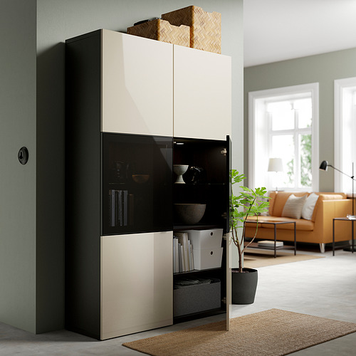 BESTÅ storage combination w glass doors