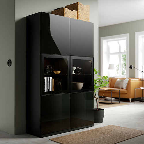 BESTÅ storage combination w glass doors