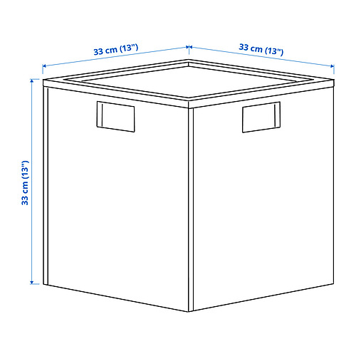 PANSARTAX storage box with lid, 33x33x33 cm, transparent grey-blue