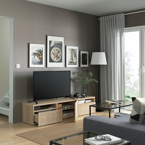 BESTÅ TV bench with drawers and door