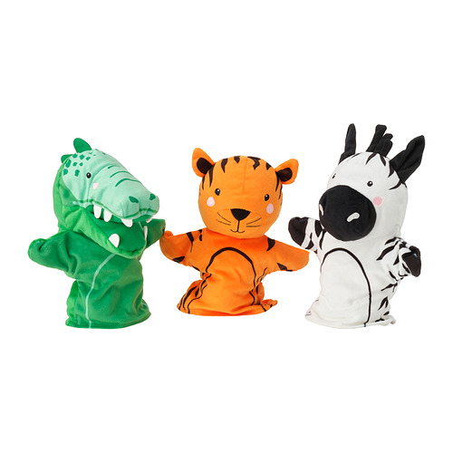 NATTHÄGER 3-piece hand puppet set
