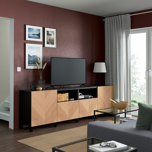 BESTÅ TV bench with doors and drawers