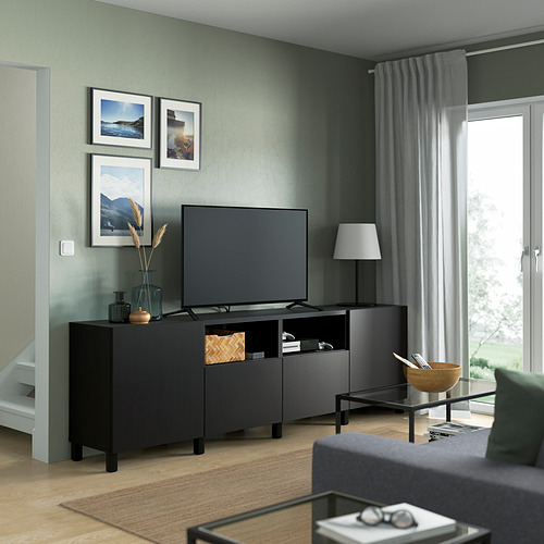 BESTÅ TV bench with doors and drawers