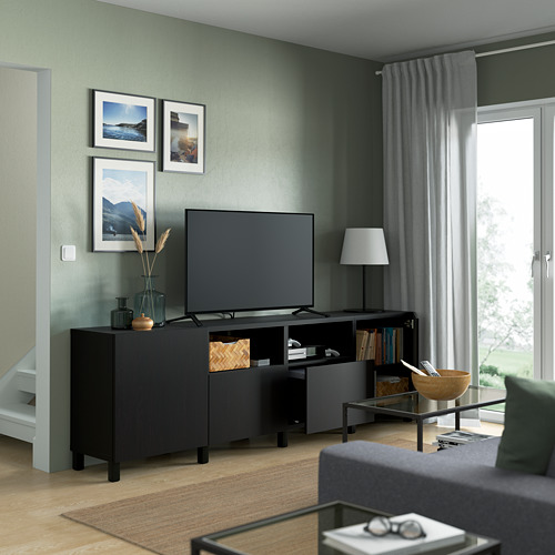 BESTÅ TV bench with doors and drawers