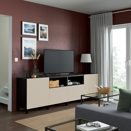 BESTÅ TV bench with doors and drawers