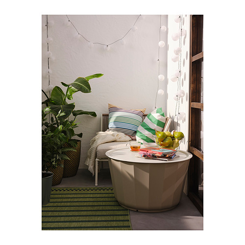 LÅGASKÄR coffee table, outdoor, 42x Ø74 cm, beige