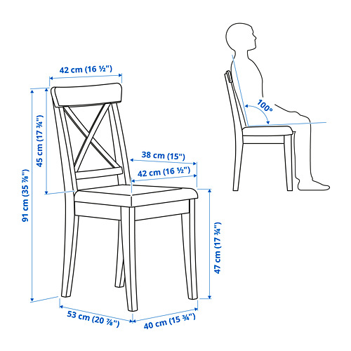 INGOLF/IDANÄS table and 1 chair