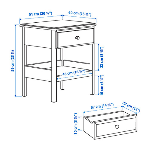 TYSSEDAL bedside table