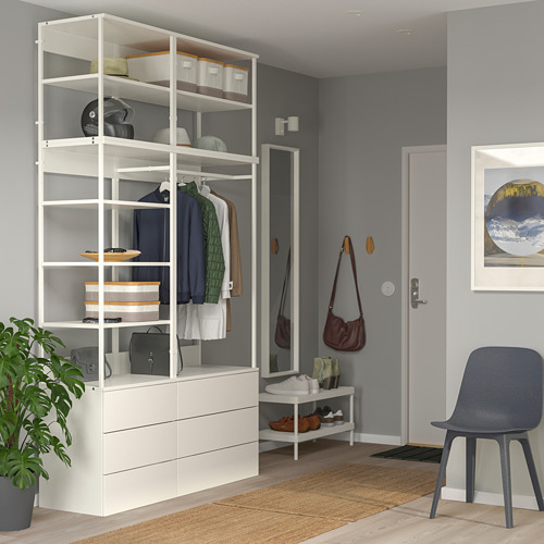 PLATSA wardrobe with 6 drawers