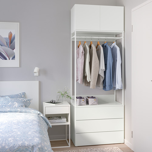 PLATSA wardrobe with 2 doors+3 drawers