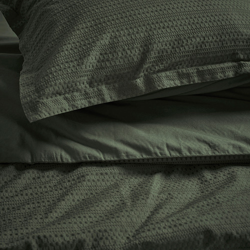 LUKTVICKER duvet cover and 2 pillowcases