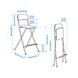 FRANKLIN bar stool with backrest, foldable
