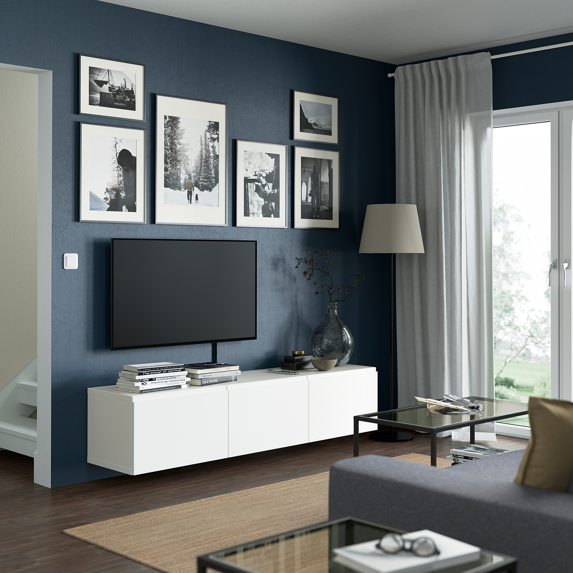 BESTÅ TV bench with doors
