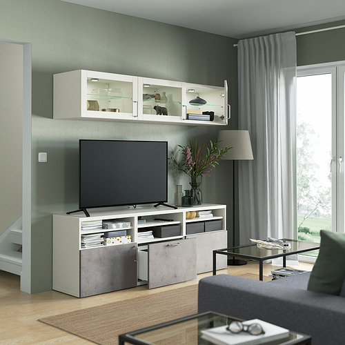 BESTÅ TV storage combination/glass doors